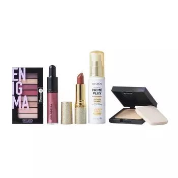 Revlon Cosmetics Kit 2022 набор Основа под макияж Тональный крем Тени для век Губная помада EC Color Stay UV Powder Foundation 002 Содержимое 9 г Photoready Prime Plus 001