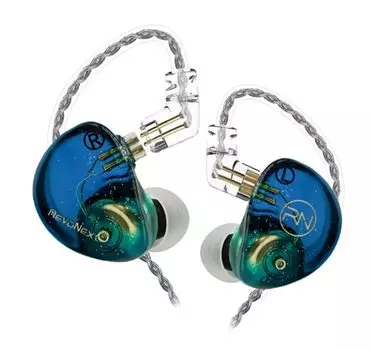 RevoNext 2D Dynamic HiFi Connector Green Skeleton Совместимость с iPhone15 []RH-803-C In-Earphones 0.75mm2Pin-Type-C