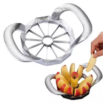 Резак для фруктов из нержавеющей стали, 45516 предметов. Простота в использовании. Экономия времени. Большая ручка. Противоскользящая конструкция. Острое лезвие. 8 серебряный