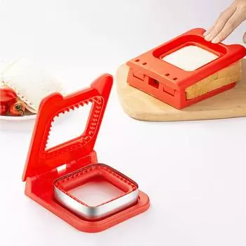 Резак для сэндвичей, форма для сэндвич-хлеба, сделай сам, пищевой класс, нержавеющая начинка, машина для сэндвич-уплотнения, инструмент для выпечки красный