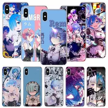 Чехол для телефона ReZERO Ram Rem Anime для iPhone 11 12 13 14 Pro XS XR X Max 7 8 6 6S Plus Mini + 5 SE с индивидуальным узором iPhone 11