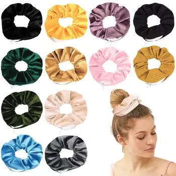 Резинка для волос из бархатной ткани Pig Colon Scrunchie Резинка для волос из бархатной ткани на молнии 1pc