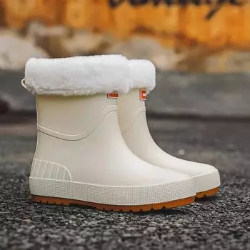 Резиновые сапоги женские, водонепроницаемые, высококачественные, водонепроницаемые, женские резиновые, резиновые, садовые галоши, нескользящие сапоги 36 чёрный