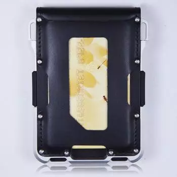 RFID металлический антимагнитный пакет карт из алюминиевого сплава многофункциональный мужской;кожаный кошелек для кредитных карт и визиток красный