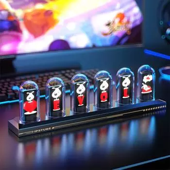 RGB Glow Tube Clock DIY LED электронные ночники бесшумная настольная лампа цифровые часы украшение для домашнего рабочего стола украшение