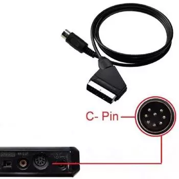 Rgb Scart Cable For Sega Mega Drive 1 Master System C-Pin