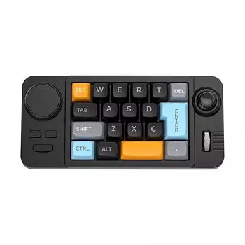 Rgb Сменная Проводная Механическая Клавиатура с Колесом Громкости 19 Клавиш Программируемая Клавиатура для Компьютера Ноутбука чёрный