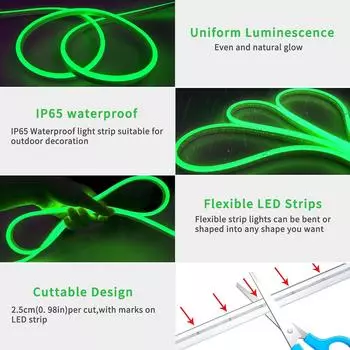 RGB светодиодная неоновая лента с управлением через приложение USB 5 В неоновые гибкие огни для украшения комнаты, спальни, вечеринки, DIY-освещения 1m