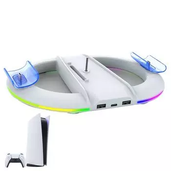 Вертикальная подставка RGB для консоли PS5 Slim, игровая консоль, устойчивая подставка, подставка RGB для PS5 Slim, дисковая/цифровая версия чёрный