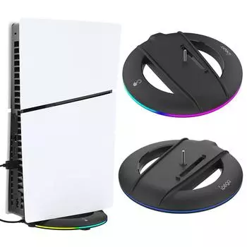 Вертикальная подставка RGB для консоли PS5 Slim, светодиодная подставка для PlayStation 5 Slim Disc & Digital Edition (Со светом или без света)
