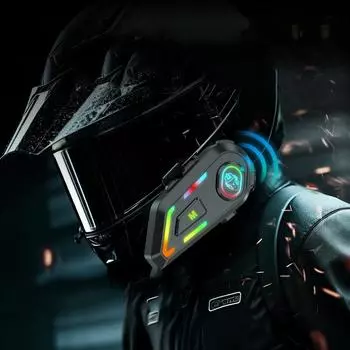 RGB вспышка цветной свет мотоциклетный шлем гарнитура BT5.3 1000mAh аккумулятор водонепроницаемые беспроводные наушники с микрофоном наушники