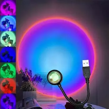 RGB закат лампа проекционная светодиодная ночная лампа закат проекционная лампа для фотосъемки селфи вечеринка дома гостиная спальня декор