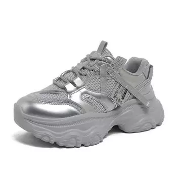 Rhinestone Tide Women 2025 Spring New Versatile Casual Platform Mesh Student Sports Running Dad Shoes 35