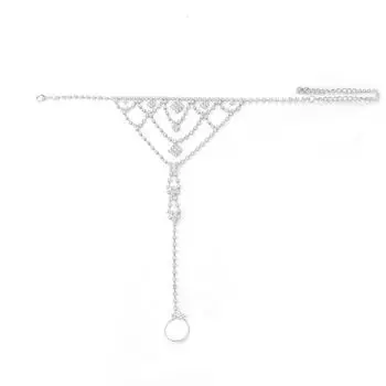 Rhinestone Toe Ring Adjustable Foot Chain Beautiful Ankle Bracelets Women