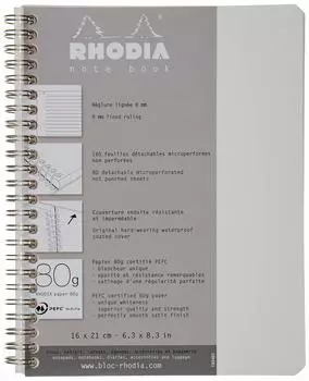 Rhodia Double Ring Notebook A5 Classic Horizontal Ruled White cf193461