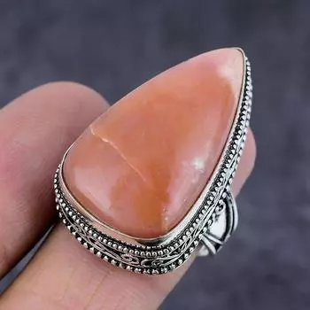 Rhodochrosite Gemstone Handmade 925 Sterling Silver Jewelry Ring Size 6 M8a53