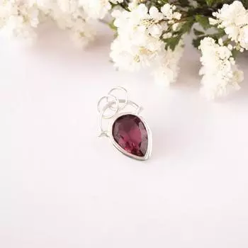 Rhodolite Gemstone 925 Sterling Silver Jewelry Handcrafted Pendant Gift For Mom PP-56-9