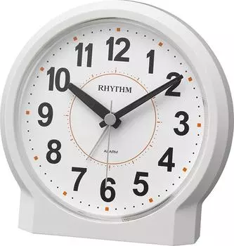 RHYTHM Alarm Clock Analog Pure Light R658 Light turns on when alarm is on Continuous second hand Easy to read Large letters White RHYTHM 8RE658SR03