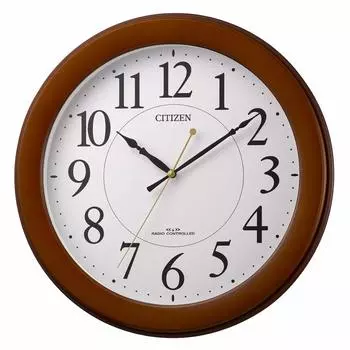 RHYTHM Citizen wall clock radio clock analog continuous second hand wood brown CITIZEN (semi-gloss finish) 8MY514-006