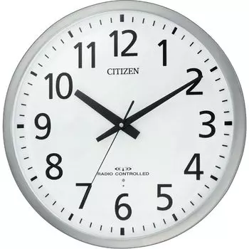 RHYTHM Wall Clock Radio Controlled Clock Office Stainless Steel Frame Continuous Second Hand Silent Silver Office Supplies Factory Office Spacey M463