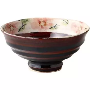 Rice Rice x x American Glaze Mokko Flower Pattern Tea Mino Made in Japan Ale-net Bowl, Bowl, W12.8 D12.8 H6cm, Bowl, Pottery, Ware,