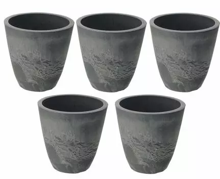 Richell Pot Planter Botany Plain Pot 15 Type Diameter x Height cm 000645 Dark Gray Pack of 5 15.3 15.1