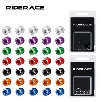RIDERACE 5 шт. болтов для двойной/одинарной передней звезды велосипеда, алюминиевый сплав 7075 M8 с ЧПУ, 6,5 мм, 8,5 мм, комплект болтов и гаек для шоссейного велосипеда MTB