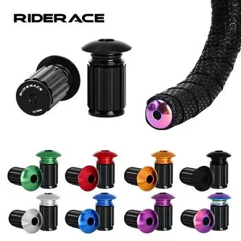 Заглушки для руля велосипеда RIDERACE из алюминиевого сплава для горного велосипеда, шоссейного велосипеда, ручки для руля, многоцветная крышка красный