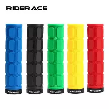 Ручки для горного велосипеда RIDERACE, фиксатор на руле горного велосипеда, резиновый чехол для руля, противоударный, нескользящий, эргономичный, для велосипеда жёлтый