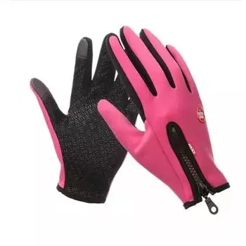 Riding Winter Touch Screen Motorcycle Gloves for Men Plus Velvet Waterproof Women Windproof Warm Ski Full Finger Zipper Outdoor M