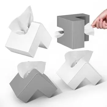 Right Angle Desktop Napkin Paper Storage Case Tissue Box Holder Pumping Paper Organizer Nordic Style Home Kitchen Storage Boxes серый