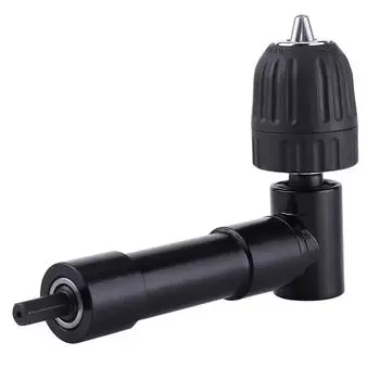 Right Angle Drill Adapter Right Angle 90 Degrees Drilling Extension Chuck 8mm Shaft Electric Drill Extension Tool Angle Adapter чёрный