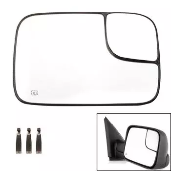 Right Side Power Heated Towing Mirror Glass For 2005-09 Dodge Ram 1500 2500 3500