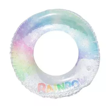 Ring Swimming Childrens Inflatable Rainbow Sequin Lace Antirollover Design