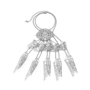 Rings Queen Knuckle Rings Nail Rings with Bracelet Women Jewelry Accessories Finger-cot Bracelet