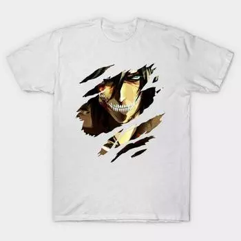 Ripped Eren YeagerS Titan m Attack On Titan Манга Арт Аниме Белая футболка S
