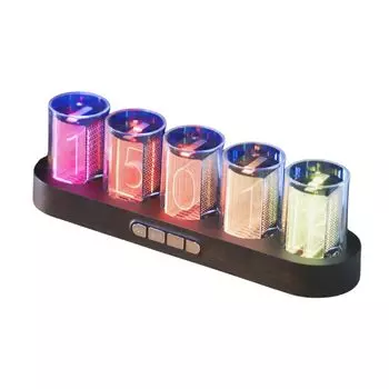 RISEN Nixie Tube псевдолюминесцентная лампа ретро современный настольный будильник RGB полностью светодиодный цифровой регулируемый будильник с обратным отсчетом на 16 миллионов Часы, часы, часы,
