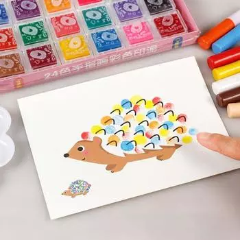 Рисование пальцем DIY подушечка для рисования прозрачная штамповка отпечатков пальцев грязь 12/24 шт./набор художественный класс 12 Color
