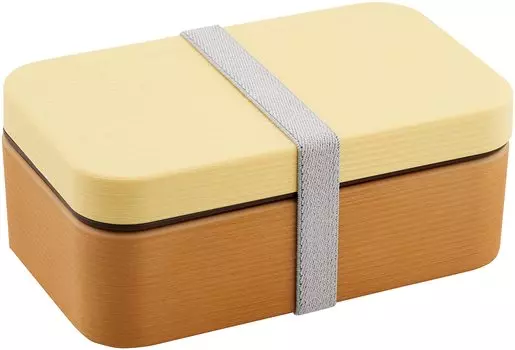 Рисовая тарелка Showa Lunch Rice Wood Long Square Clean, сделано в Японии, коробка 4979538, не прилипает, зерно, смола, бэнто, желтый, покрытие, можно использовать в микроволновой печи/мыть в посудомоечной машине, 600 мл, жёлтый