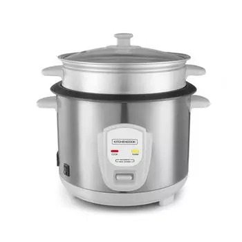 Рисоварка объемом 1,8 л с металлической чашей и пароваркой Japan X Kitchencook Grey