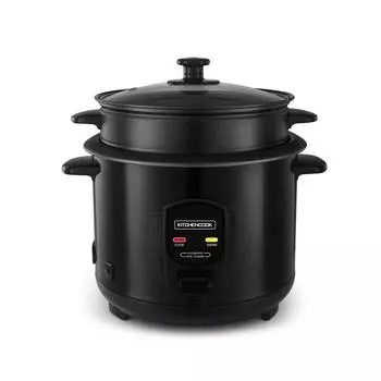 Рисоварка объемом 1,8 л с металлической чашей и пароваркой Japan X Kitchencook Black
