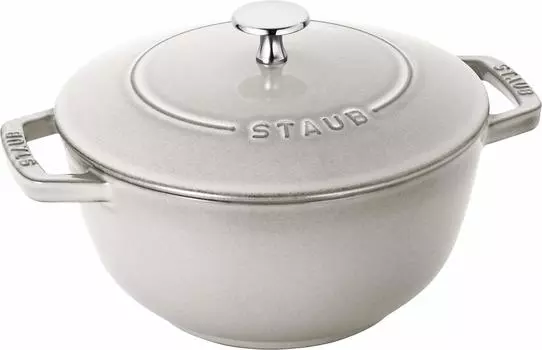 Рисоварка Staub Campagne L с двумя ручками, литая эмалированная, на 3 чашки, совместимая с IH, японская Wanabe 20 см [Авторизованный продукт] Wa-NABE 40501-478