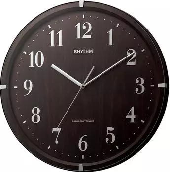 Ритмические часы RHYTHM Радио настенные часы Lively Alice Brown 8MY501SR06 коричневый