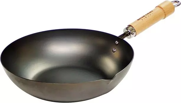 River Light Kiwami JAPAN Iron Frying Deep Iron Nitriding IH Rust Made in Japan J1422 Pan, Stir-Fry Pot, 22cm, Nitride, Processing, Compatible,
