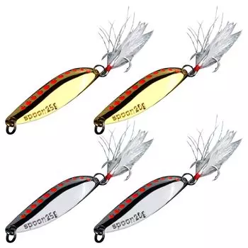 RIZES Heavy Jig Salt Big Spoon 20 г 25 г Металлическая блесна для ловли на приманку Горный ручей Трубчатая рыбалка Озерная основная река Морская пресноводная золотая серебряная набор из 4 шт.