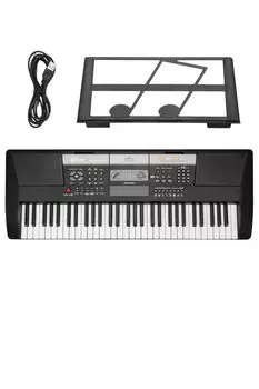RiZKiZ Electronic Electronic 61 USB Dry For Practice Headphone MP3 Music Rhythm Demo Speaker Keyboard, Piano, Keys, Synthesizer, Powered, Battery,