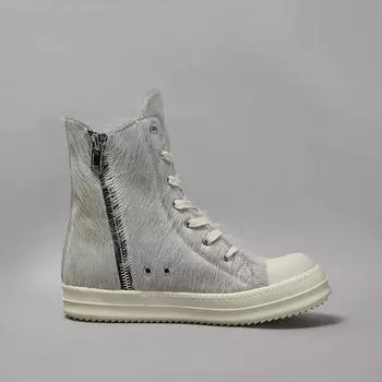 Ro Classic Men Shoe Army Green Horse Hair Casual Sneaker Women High Top Shoes Army Green Horsehair Boots Zipper Ankle Boot 34