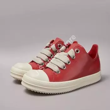 Ro Designer Red Leather Low Top Shoe Geobasket High Quality Men Shoes Women Casual Sneaker Jumbo Laces Cowhide Sneakers 34