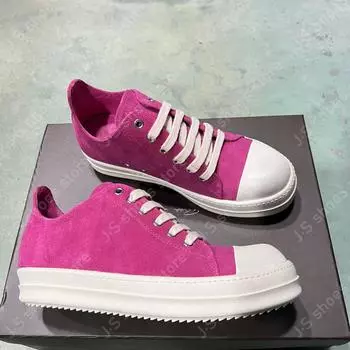 Ro Designer Rose Pink Suede Low Top Shoe Geobasket Pink Cowhide Men Sneaker Women Casual Shoes Cow Suede Retro Lace Up Sneakers 34