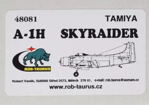 Rob Taurus Skyraider Canopy Set Пластиковые детали для модели ROB48081 1/48 A-1H Открыть/Закрыть (для Тамии)